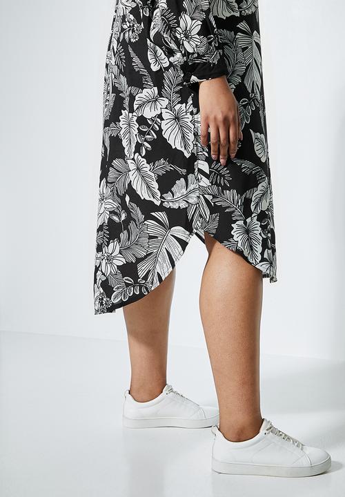 Superbalist - Midi shirt dress - black & white