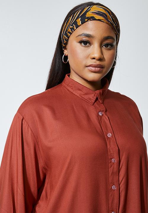 Superbalist - Midi shirt dress - tobacco