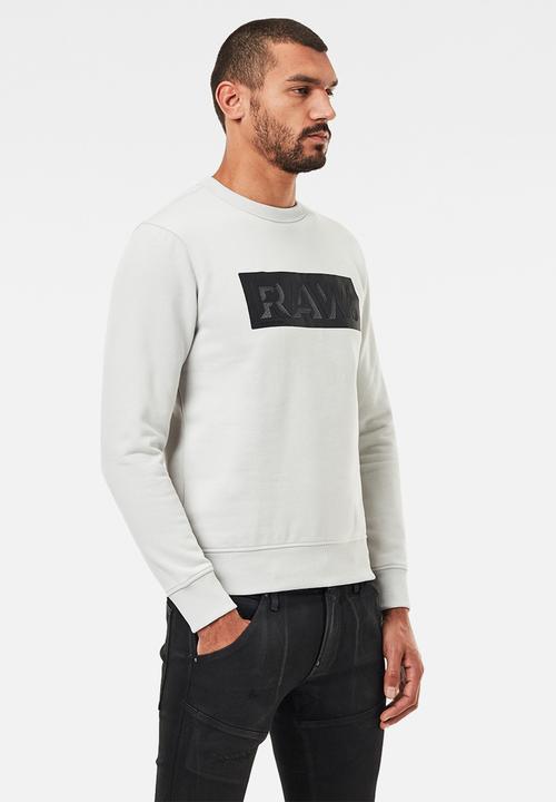 G-STAR - Raw dot box graphic r long sleeve sweater - grey