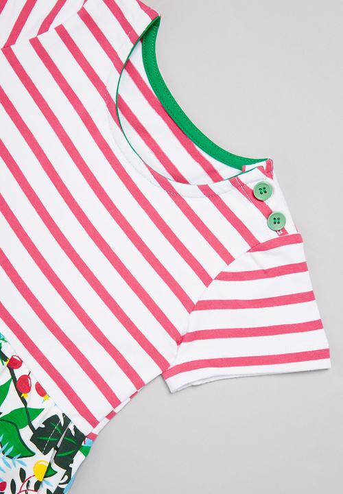 Pop Candy - Girls stripe & floral dress - multi