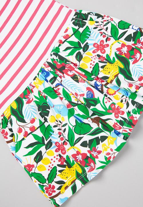 Pop Candy - Girls stripe & floral dress - multi