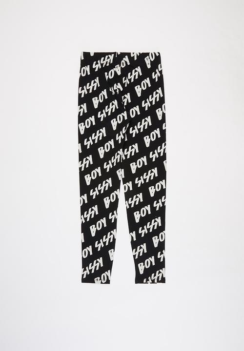 SISSY BOY - Loud and clear leggings - black & white