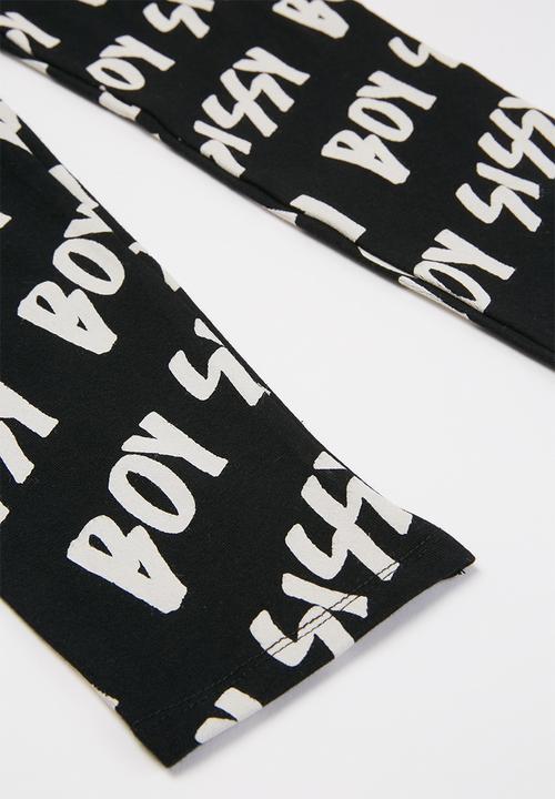 SISSY BOY - Loud and clear leggings - black & white