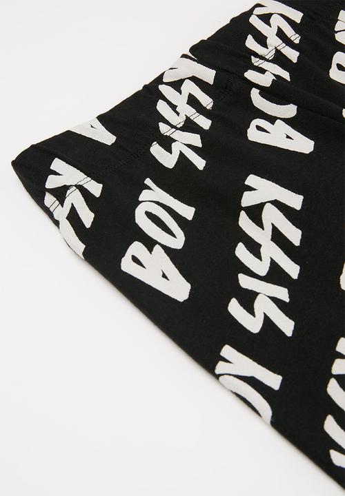 SISSY BOY - Loud and clear leggings - black & white