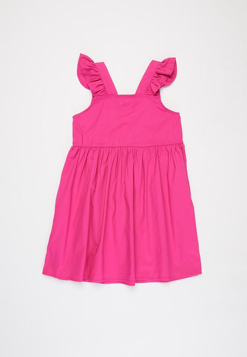 Superbalist Kids - Frill shoulder strap button dress - pink
