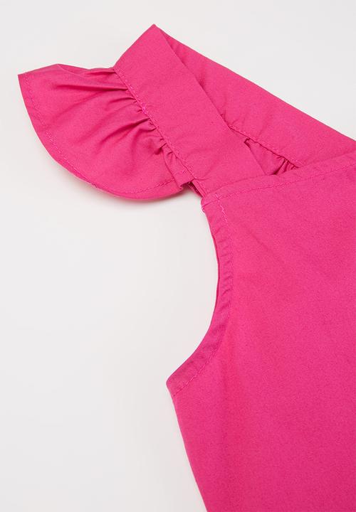Superbalist Kids - Frill shoulder strap button dress - pink