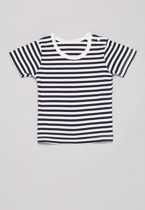 Pop Candy - Boys dungaree & tee set - navy & grey 