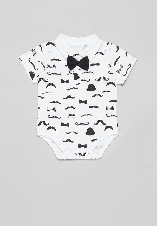 Pop Candy - Shorts with braces & tee set - black & white 