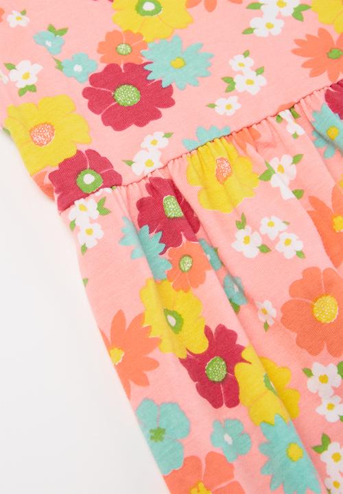 Pop Candy - Girls floral flutter sleeve dress - multi