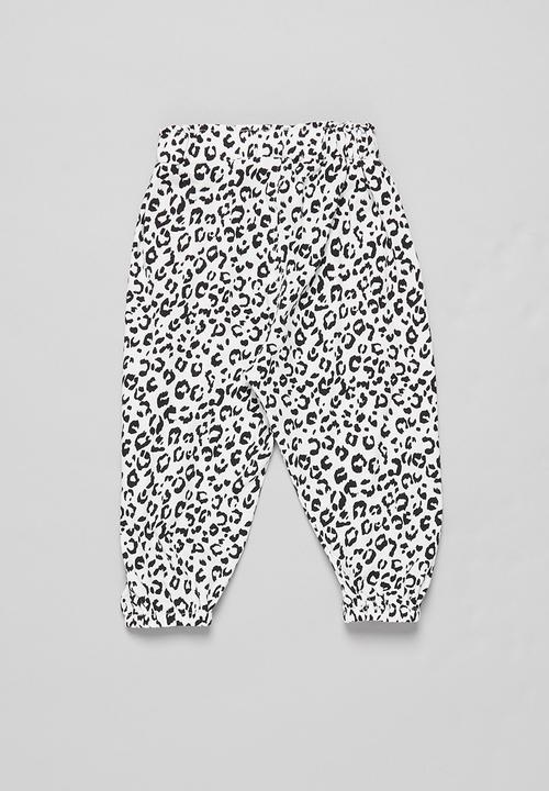 Pop Candy - Girls animal print pants - black & white