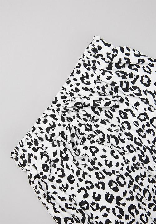 Pop Candy - Girls animal print pants - black & white