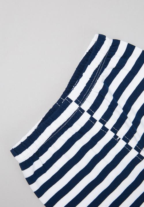 Pop Candy - Girls stripe legging - navy & white