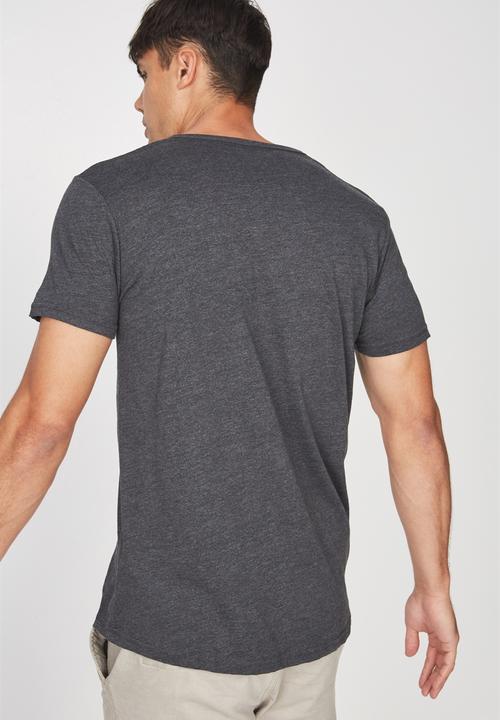 Cotton On - Essential henley - charcoal marle