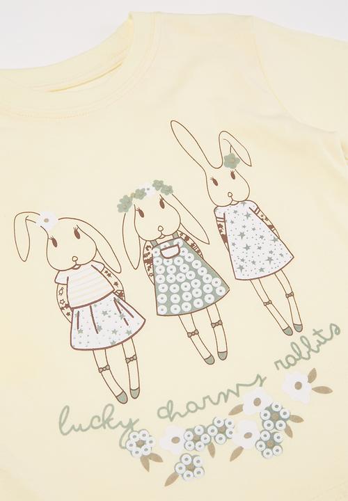 Pop Candy - Girls bunny tee - yellow