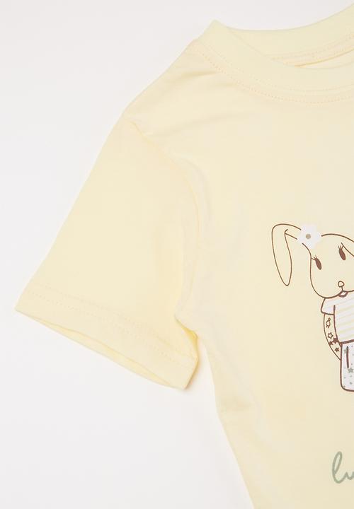 Pop Candy - Girls bunny tee - yellow