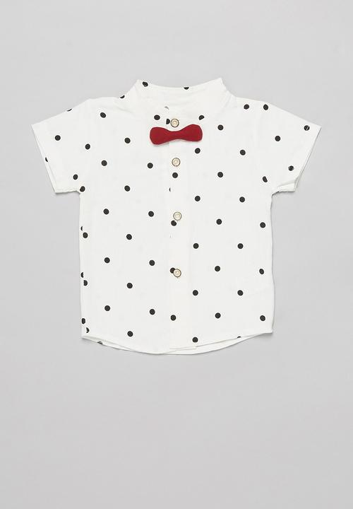 Pop Candy - Boys shorts with braces & shirt set - white & blue