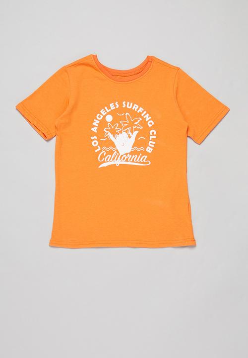 Pop Candy - Boys 2 pack printed tee - orange & white 