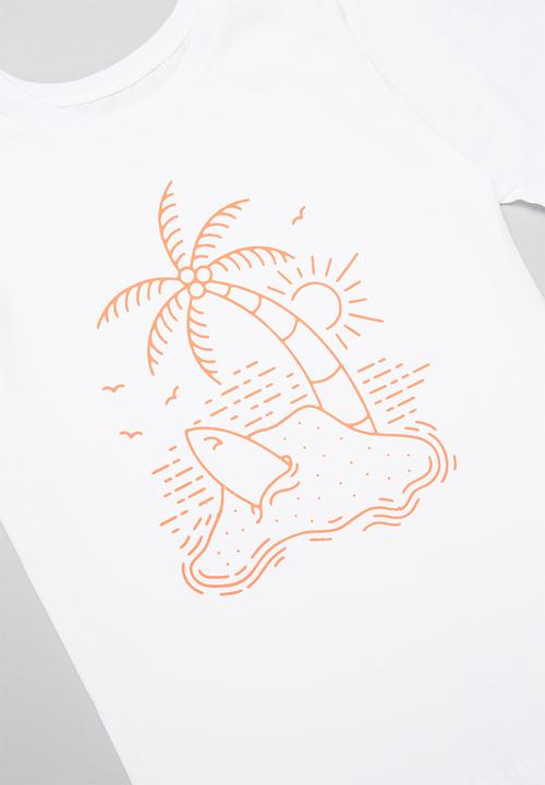 Pop Candy - Boys 2 pack printed tee - orange & white 