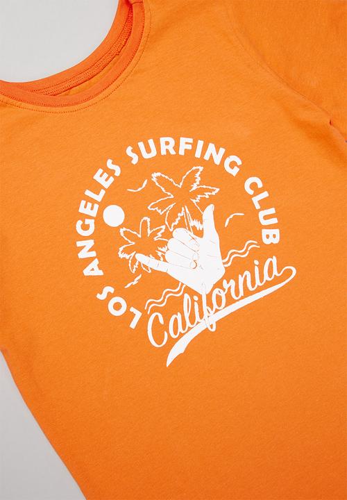 Pop Candy - Boys 2 pack printed tee - orange & white 