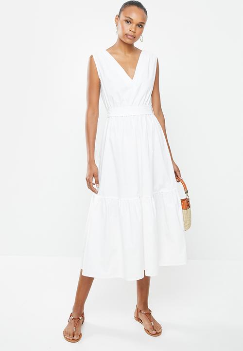 edit - Poplin midi dress - milk