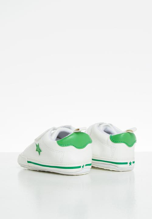 Pop Candy - Baby boys sof sole sneaker - white & green