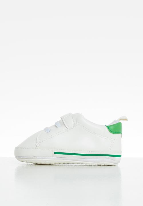 Pop Candy - Baby boys sof sole sneaker - white & green
