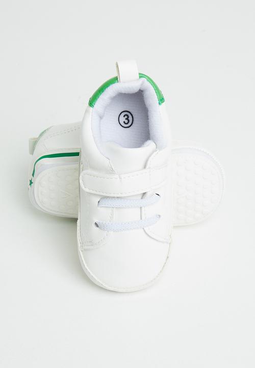 Pop Candy - Baby boys sof sole sneaker - white & green