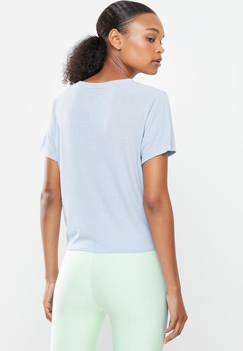 Cotton On - Tie up rib T-shirt - baltic blue