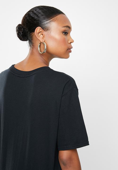 Missguided - Shooting hoops graphic short sleeve oversized tee - black