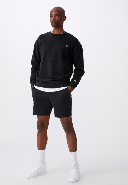 Factorie - Oversized icon crew - washed black