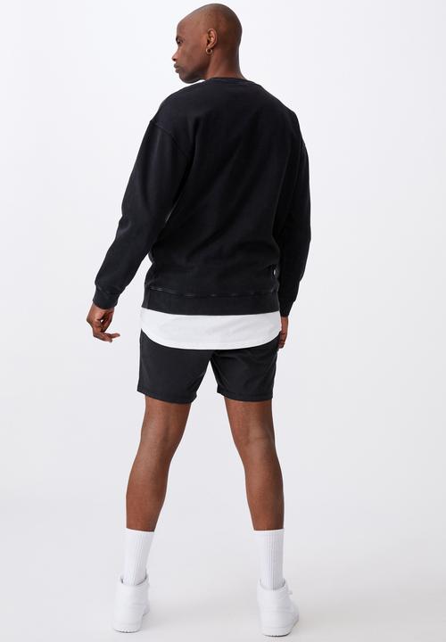 Factorie - Oversized icon crew - washed black
