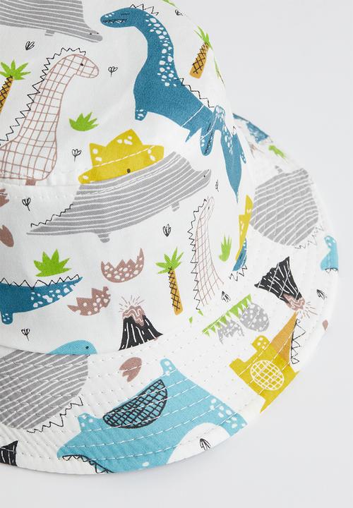 Pop Candy - Dino print bucket hat - white