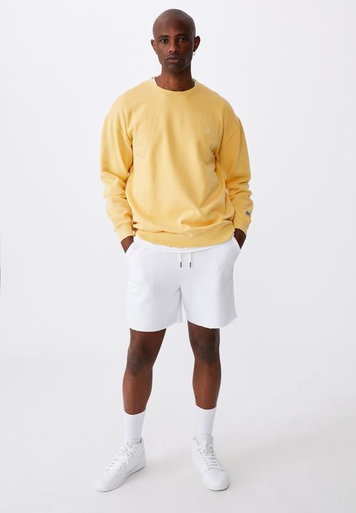 Factorie - Oversized icon crew - washed chalk yellow