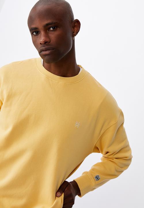 Factorie - Oversized icon crew - washed chalk yellow