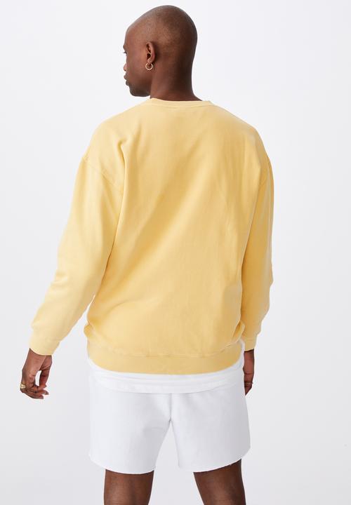 Factorie - Oversized icon crew - washed chalk yellow