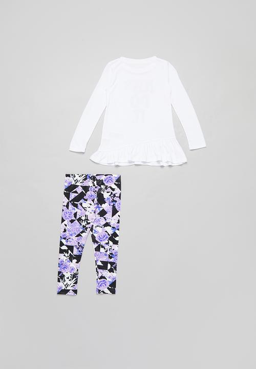 Nike - Nkg Toyko floral legging set - purple & white