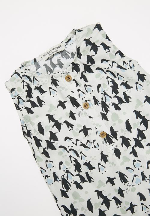 Sticky Fudge - Sleeveless penguin romper - multi