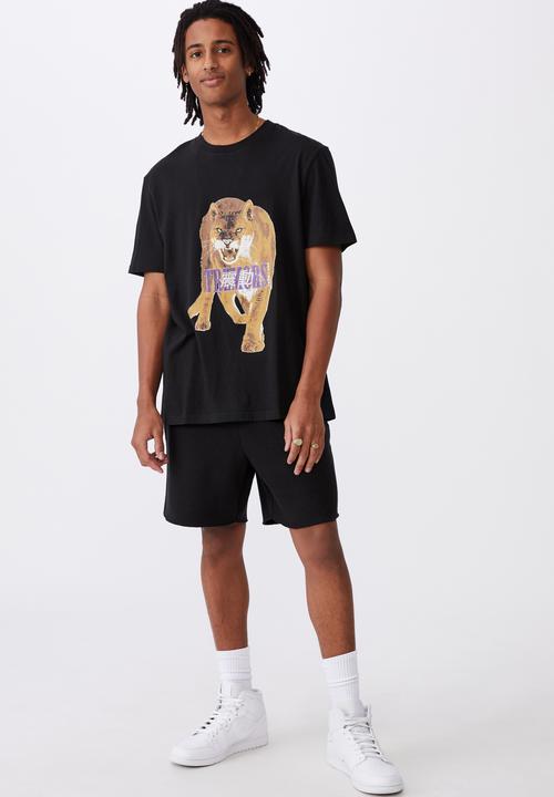 Factorie - Regular graphic T-shirt - black