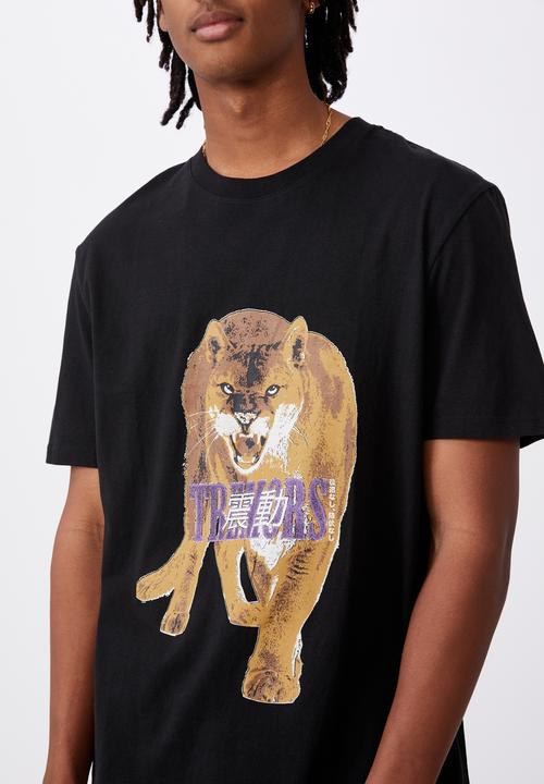 Factorie - Regular graphic T-shirt - black