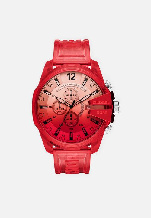 diesel watch red colour