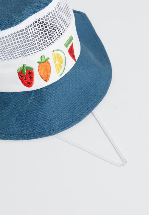 Pop Candy - Fruit bucket hat - blue & white 