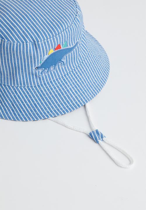 Pop Candy - Stripe dino bucket hat - blue