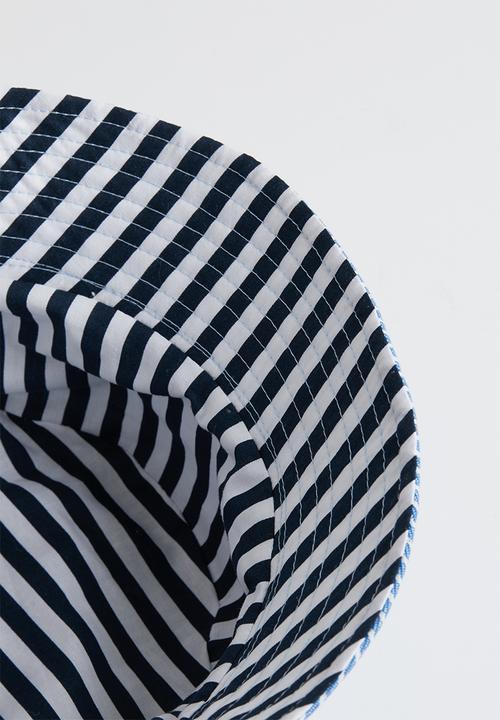 Pop Candy - Stripe dino bucket hat - blue