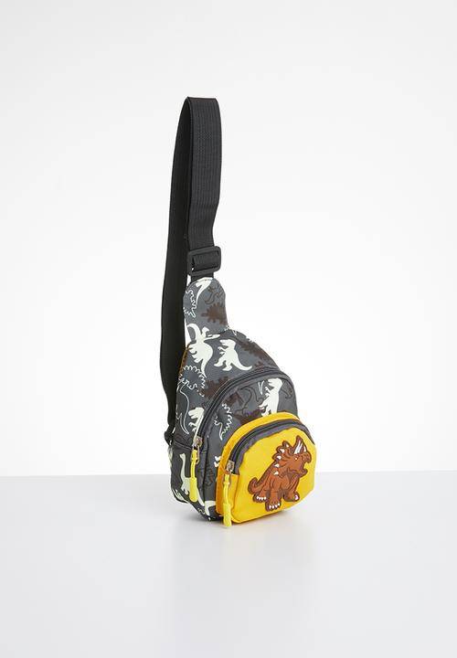 Pop Candy - Dino bag - grey & yellow