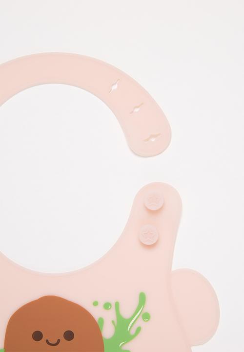 Pop Candy - Baby kiwi waterproof bib - light pink & green