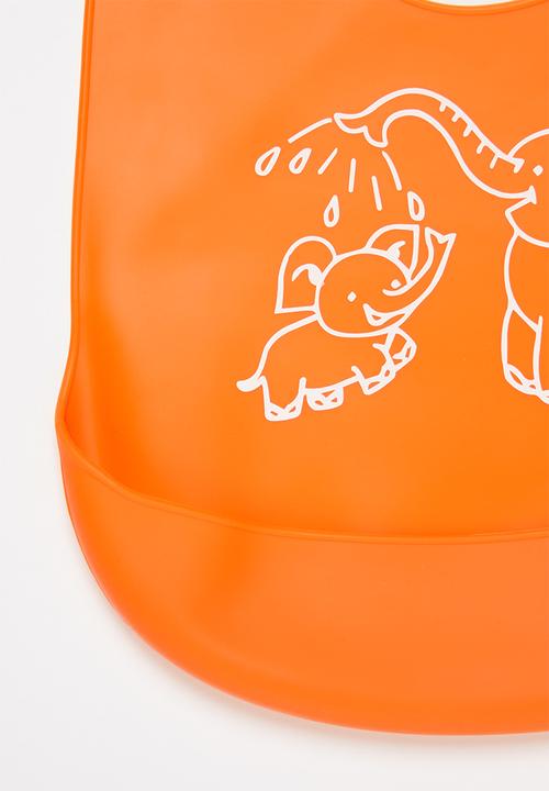 Pop Candy - Baby elephant waterproof bib - orange