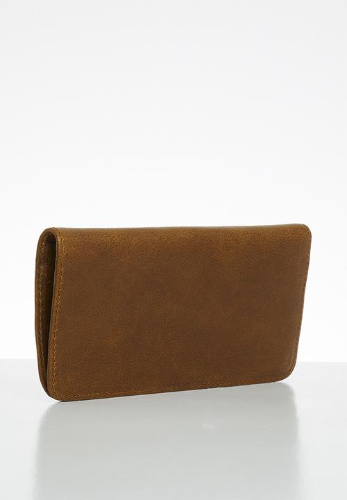 Superbalist - Leather double clip wallet - tan
