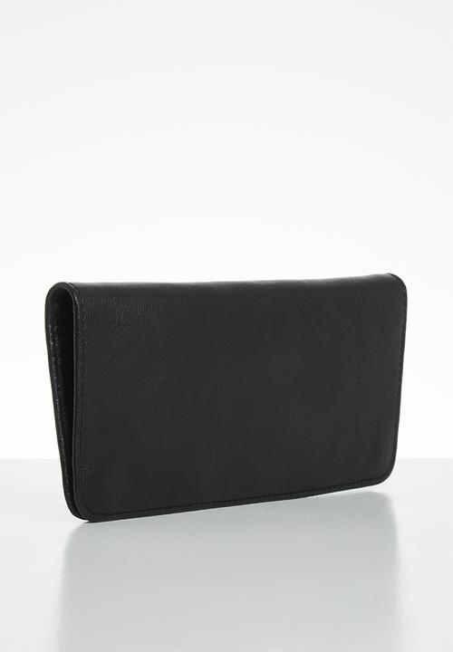 Superbalist - Leather double clip wallet - black