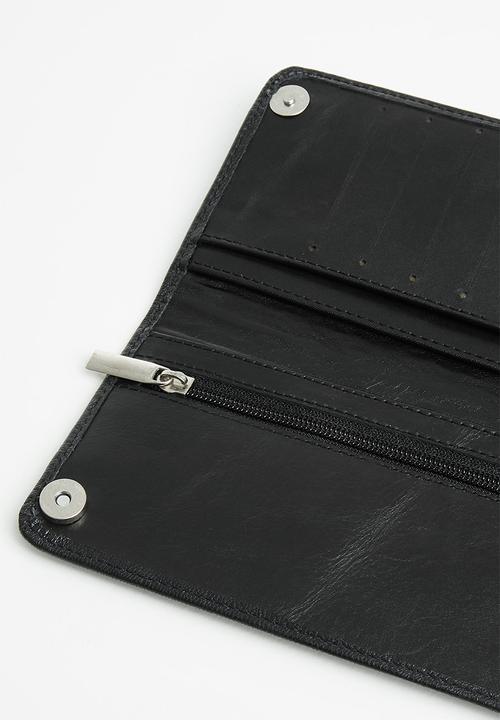 Superbalist - Leather double clip wallet - black