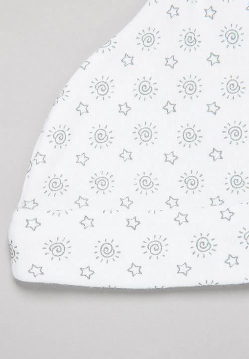 Pop Candy - Baby boys elephant 2 pack beanie - blue & grey